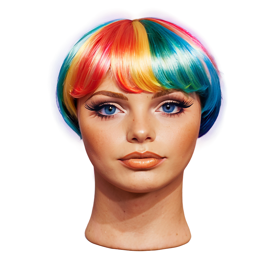 Rainbow Wig Png Nts PNG