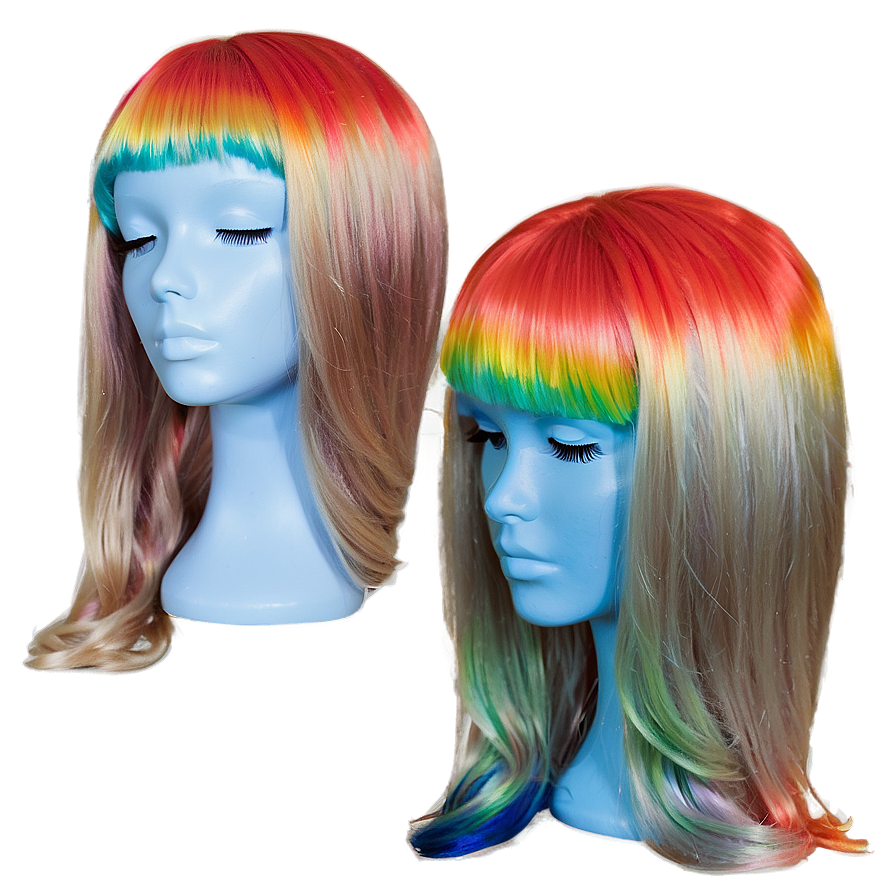 Rainbow Wig Png Qvt52 PNG