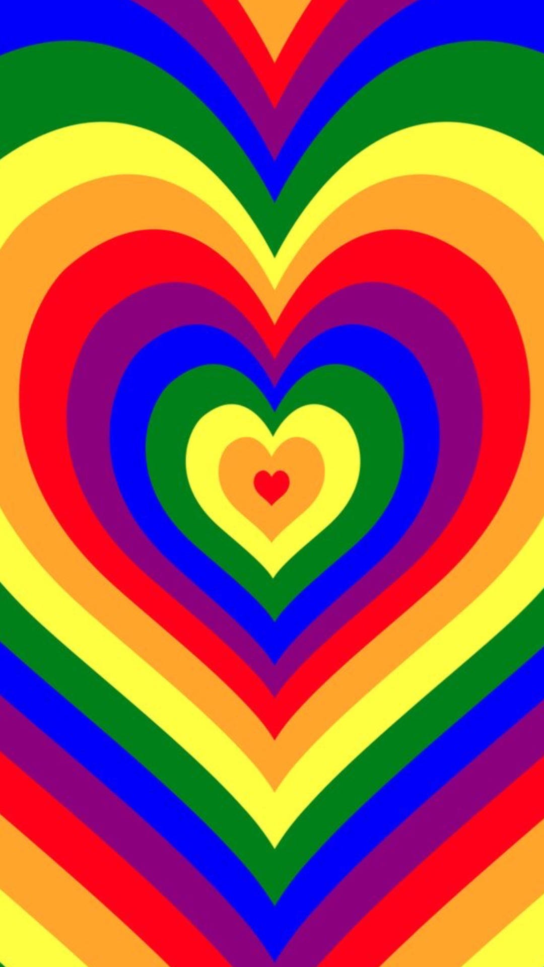 Rainbow Wildflower Heart Background