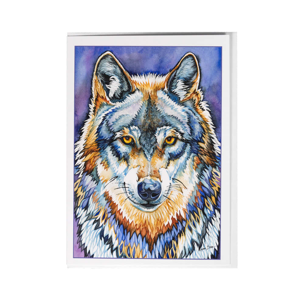 Rainbow Wolf In Painting Wallpaper