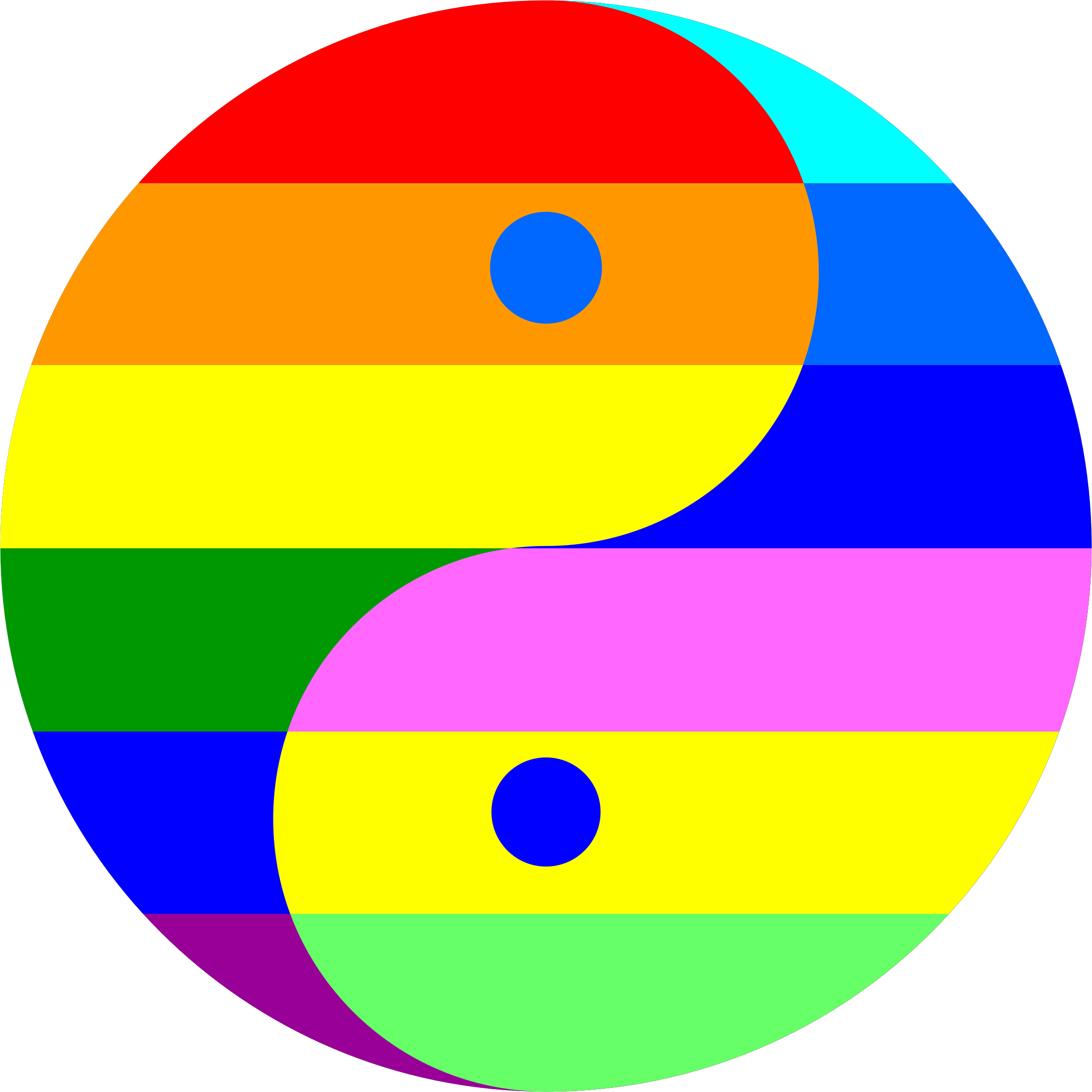 Rainbow Yin Yang Symbol PNG