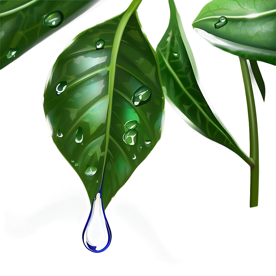 Raindrop On Leaf Png Eic PNG