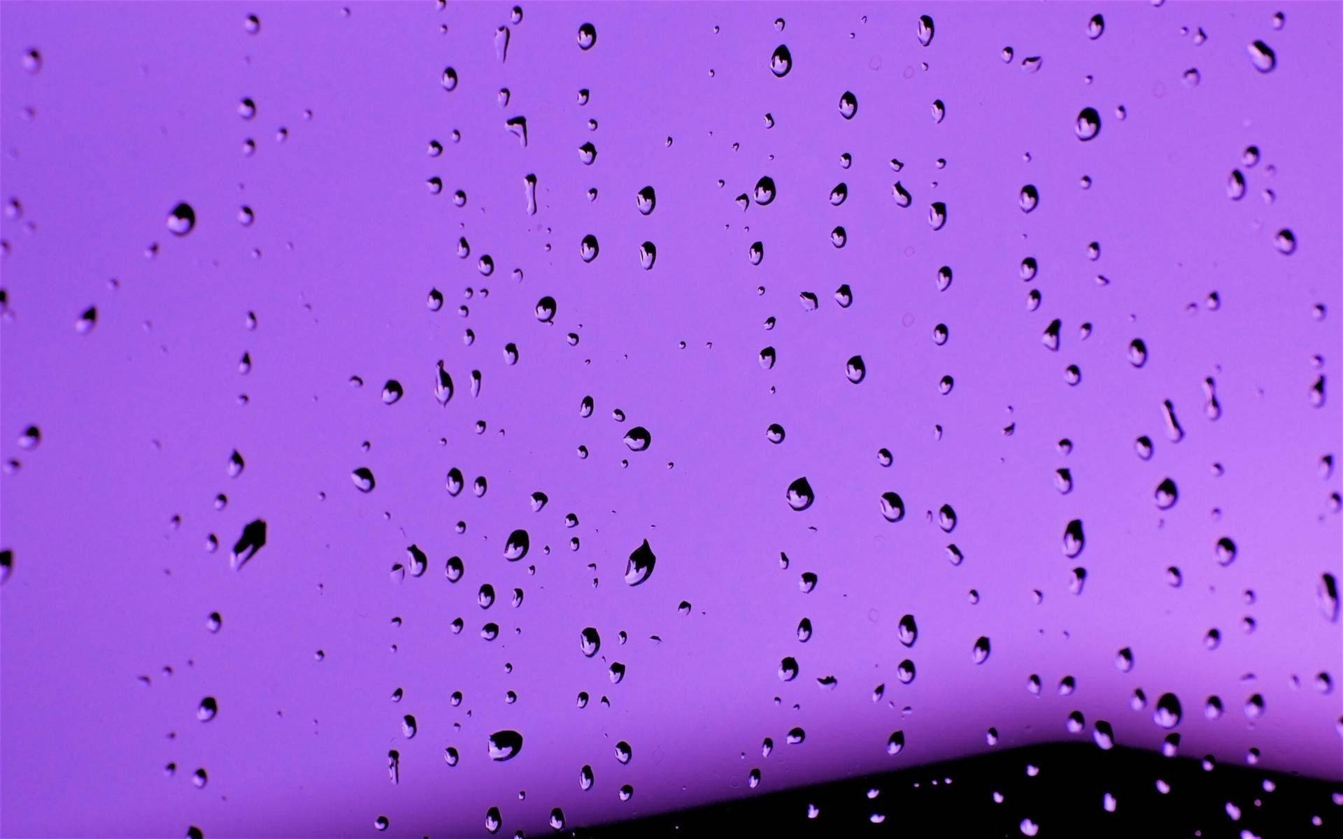 Raindrops For Purple Aesthetic Iphone Display Background