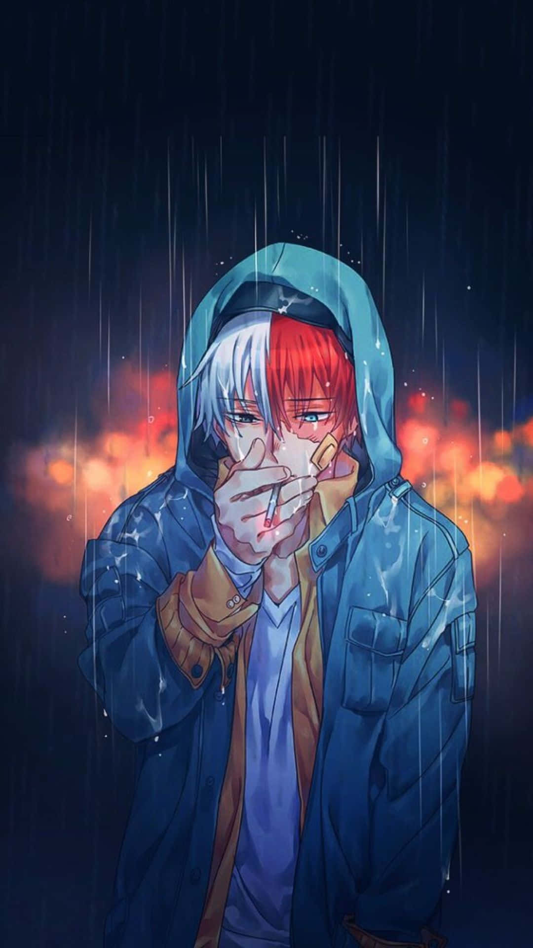 Rainy Blues Anime Character Wallpaper