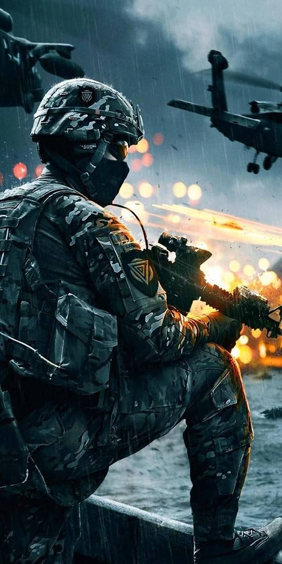 Rainy Call Of Duty Phone Background