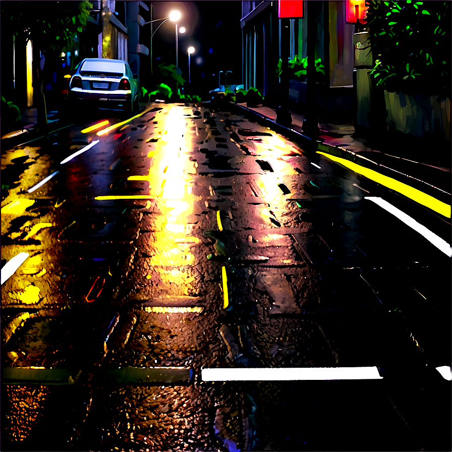 Rainy City Street Png 70 PNG