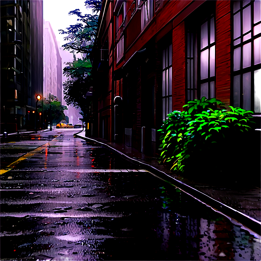 Rainy City Street Png Poe73 PNG