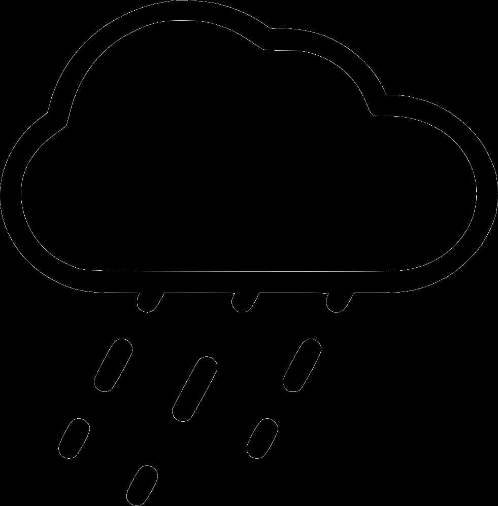 Rainy_ Cloud_ Outline_ Vector PNG