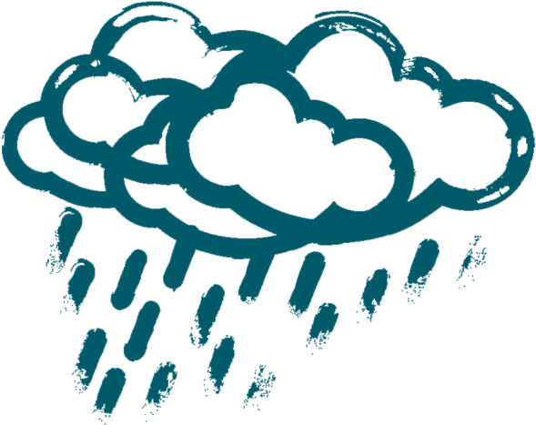 Rainy Clouds Vector Illustration PNG