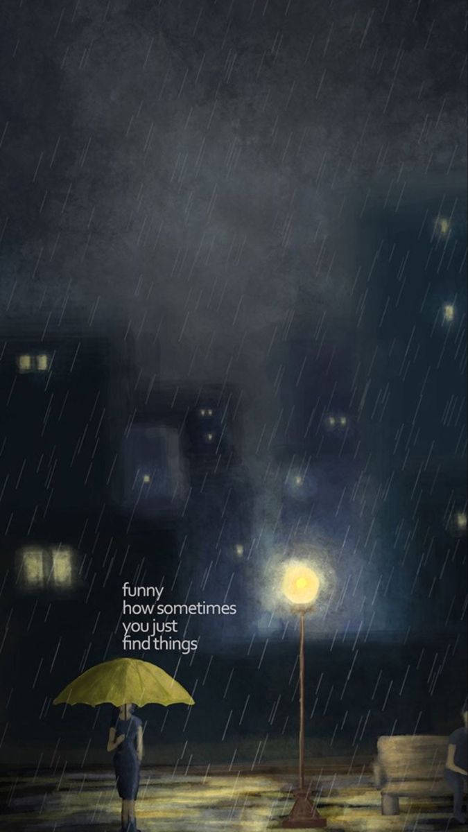 Download Rainy Dark Night Quote Art Wallpaper 
