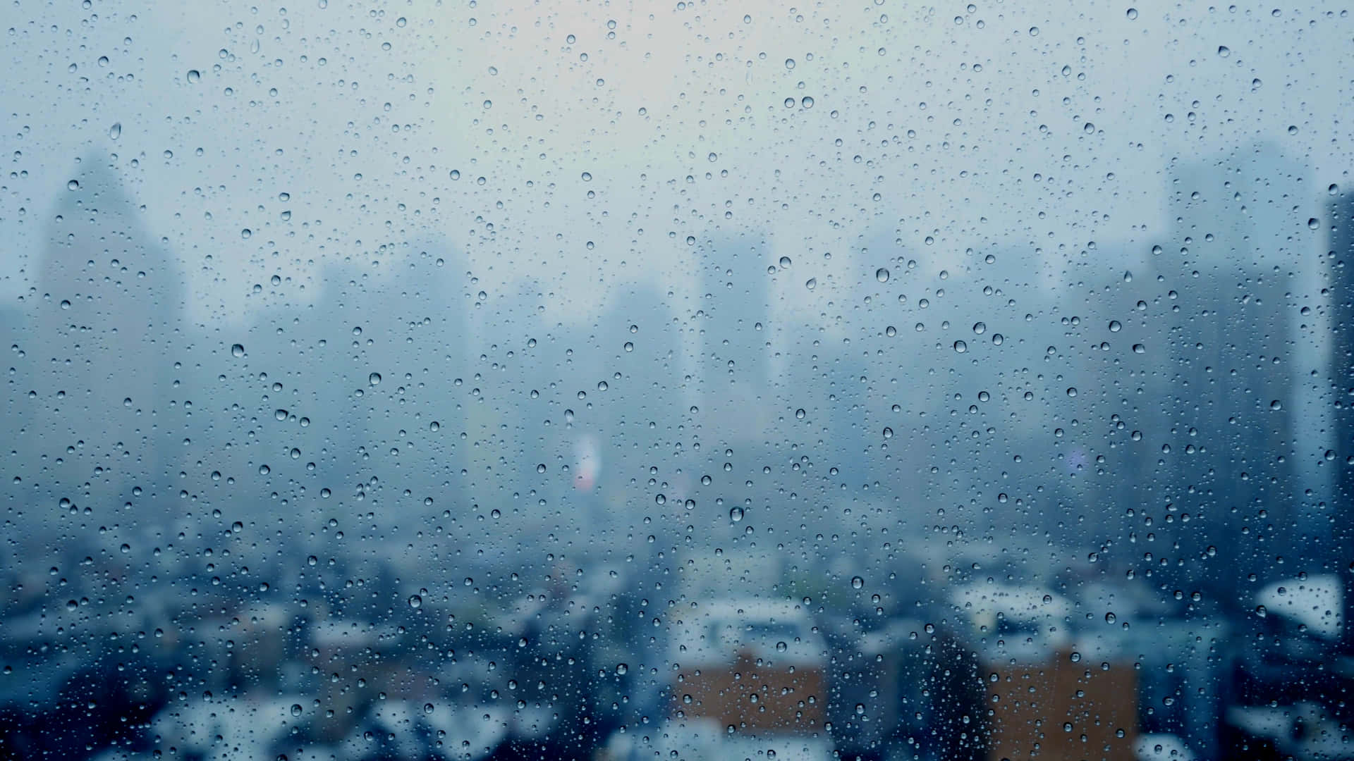 Immaginedi Skyline Cittadino Durante Una Giornata Di Pioggia