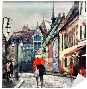 Rainy Dayin Budapest Painting PNG