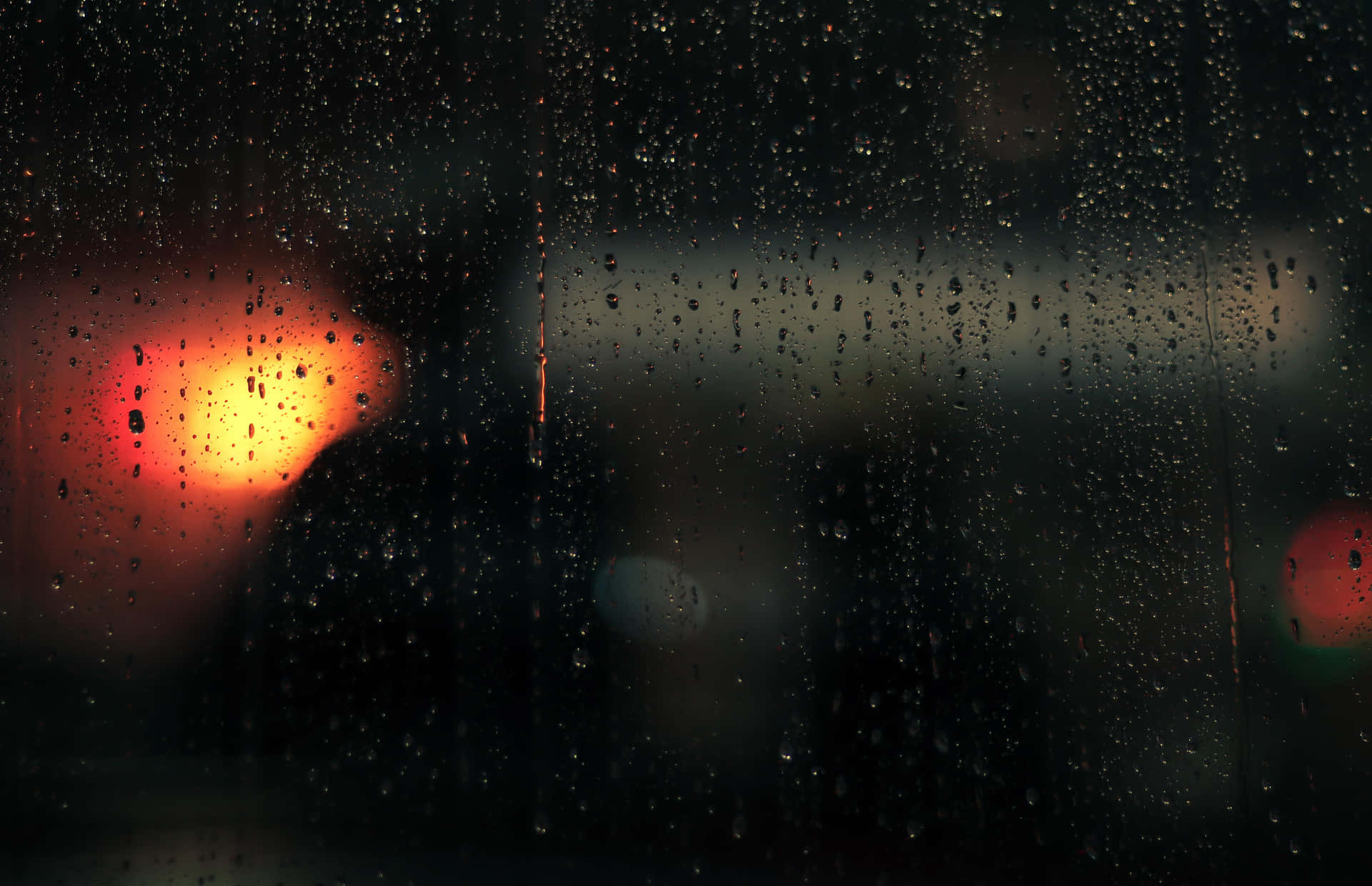 Rainy_ Night_ Blurred_ Lights_ Background Wallpaper