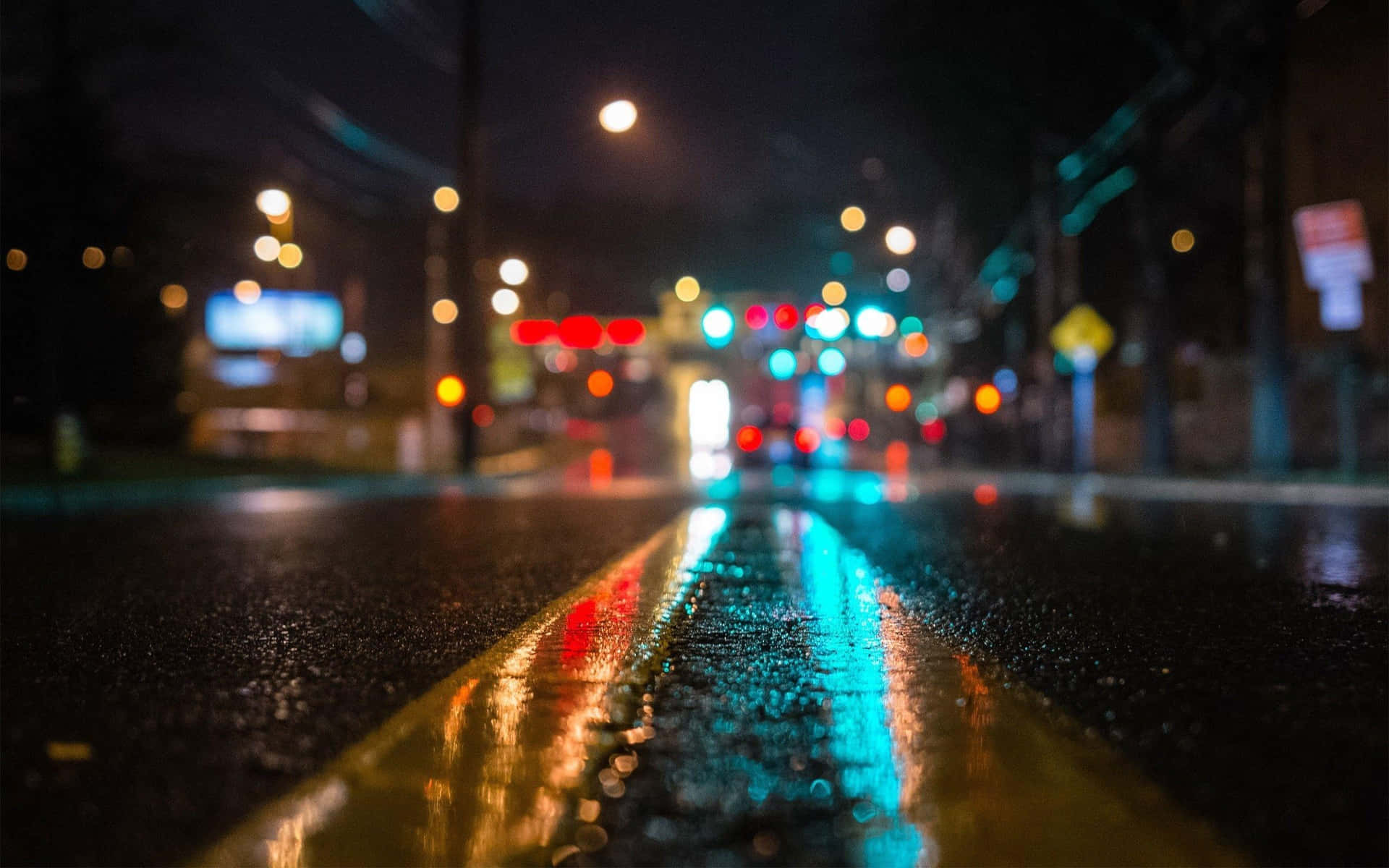 Rainy Night City Streets.jpg Wallpaper