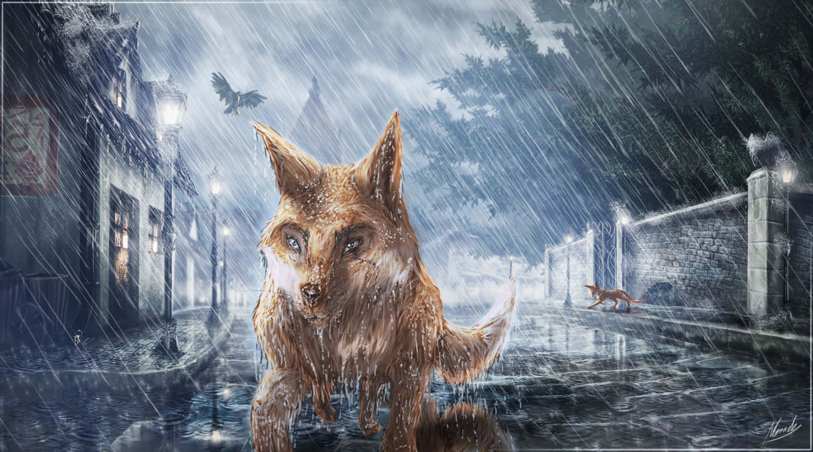 Rainy Night In The Animals Of Farthing Wood Wallpaper