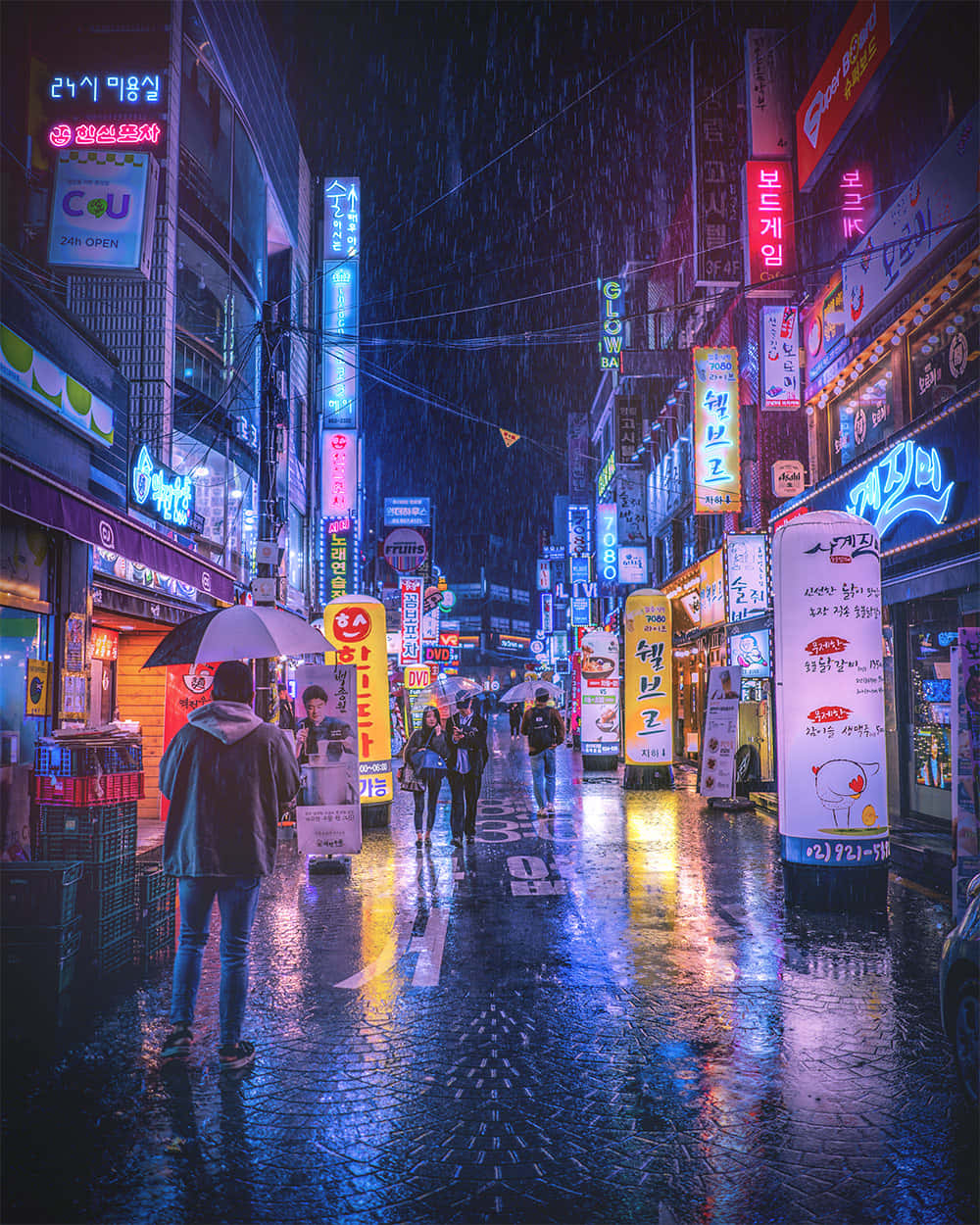 Rainy Nightin Neon Alley.jpg Wallpaper