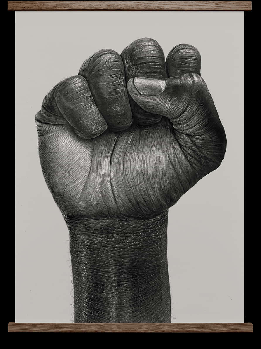 Raised Fist Drawing PNG