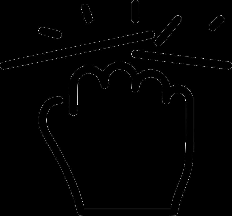 Raised Fist Outline Graphic PNG