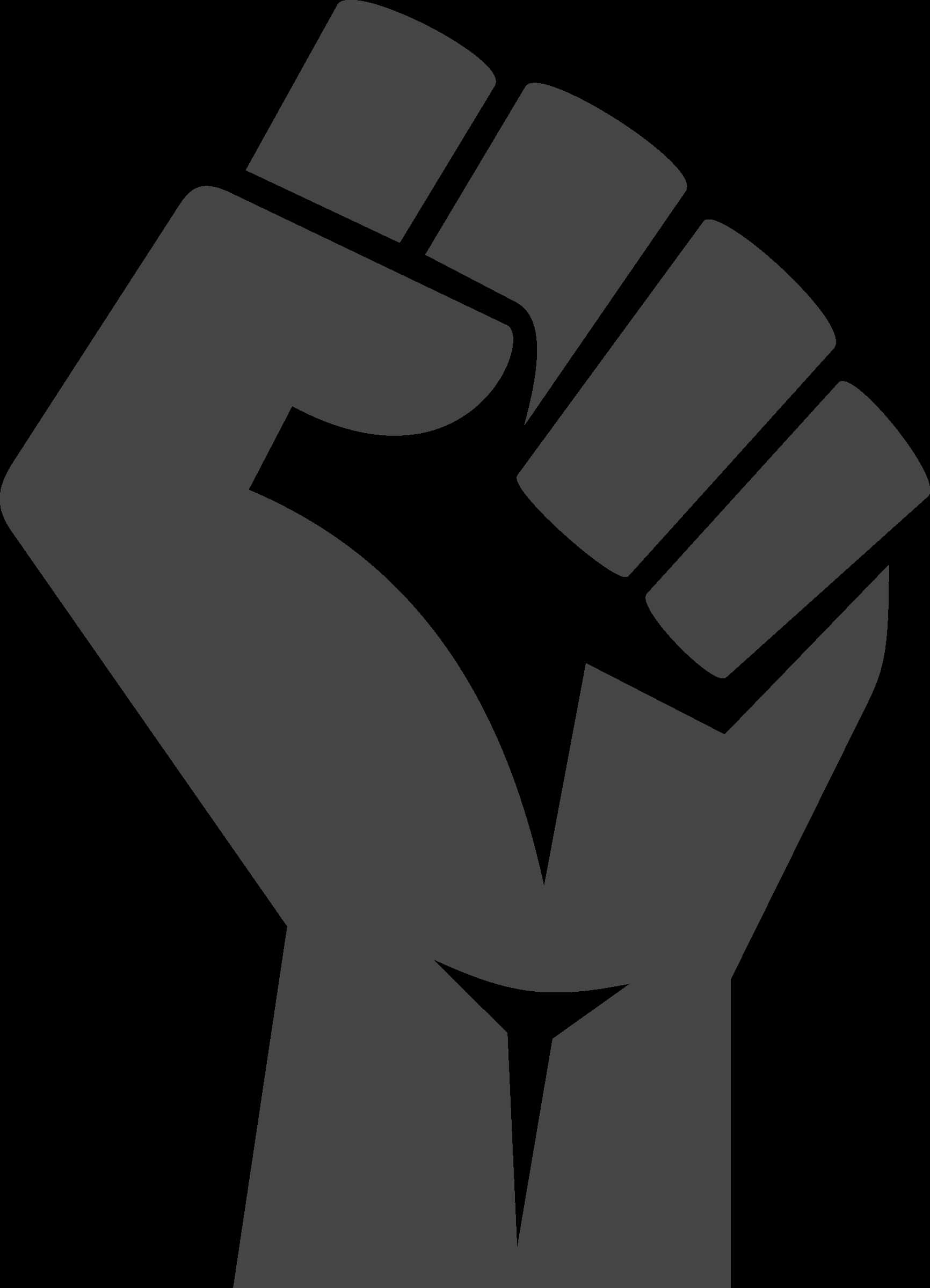 Raised Fist Silhouette Graphic PNG