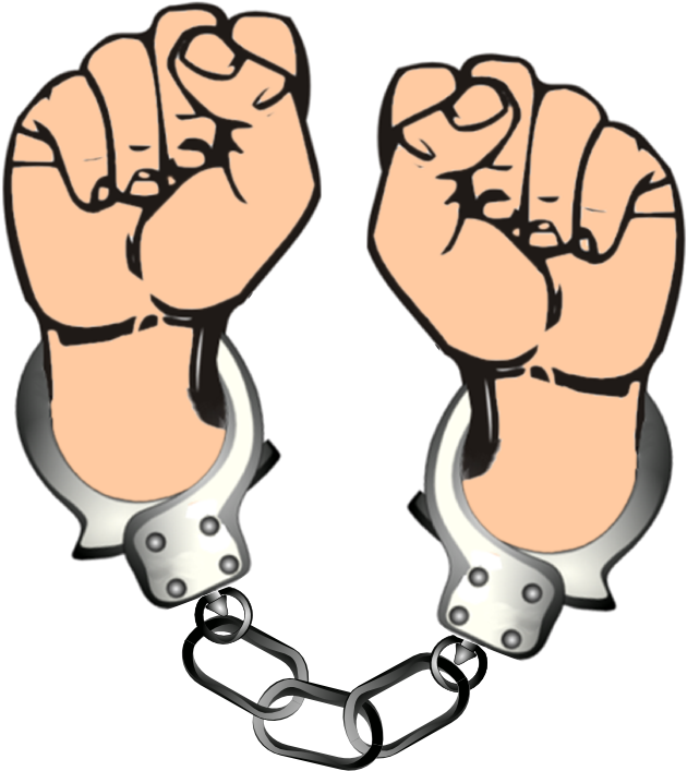 Raised Fistsin Handcuffs Clipart PNG