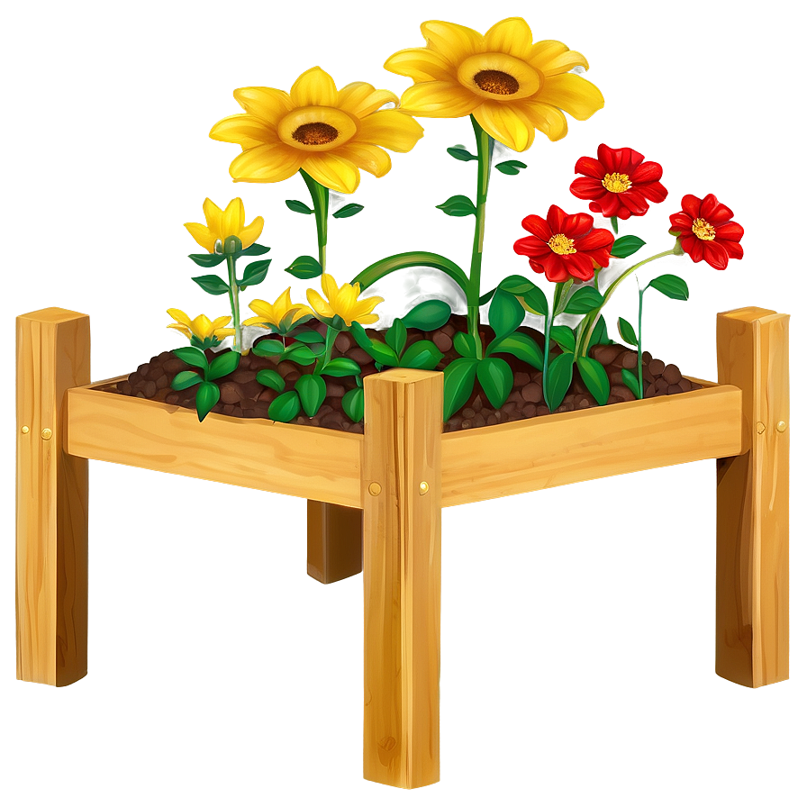 Raised Flower Bed Png 06272024 PNG