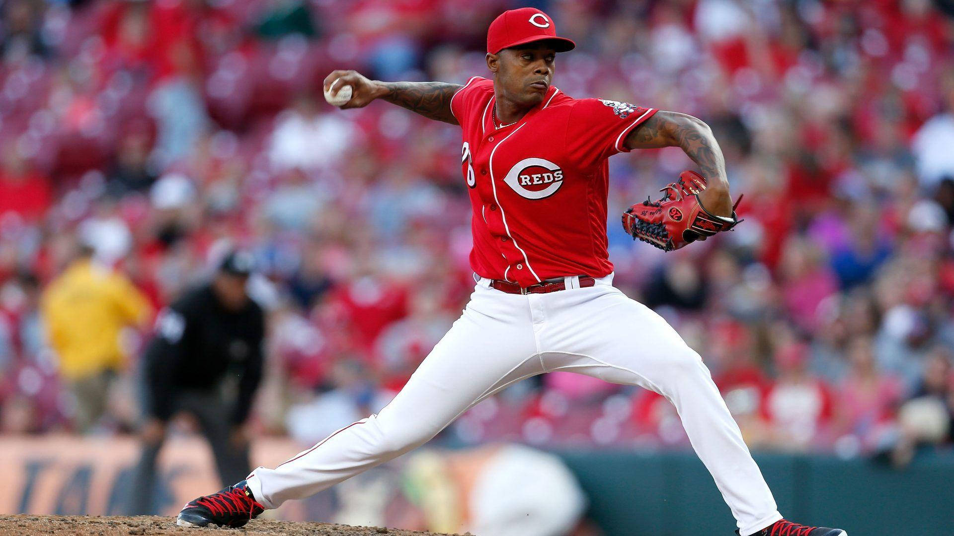 Raisel Iglesias In Action On The Pitch Wallpaper