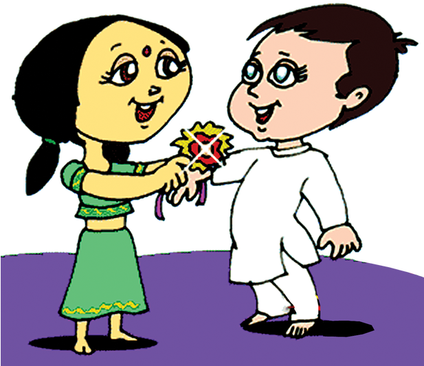 Raksha Bandhan Celebration Cartoon PNG