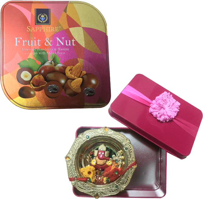 Raksha Bandhan Gift Setand Sweets Tin PNG