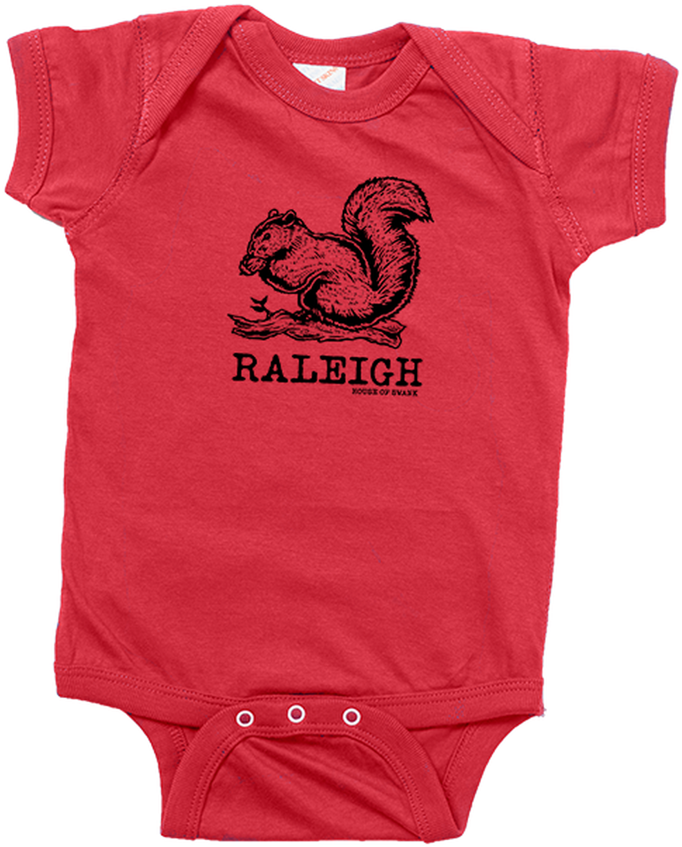Raleigh Squirrel Red Baby Onesie PNG