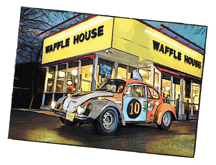 Rally Car Outside Waffle House PNG