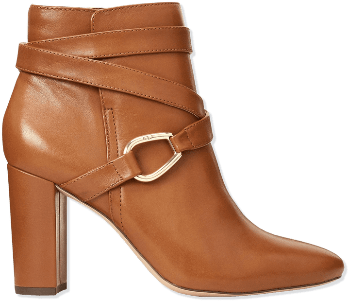 Ralph Lauren Brown Leather Ankle Boot PNG