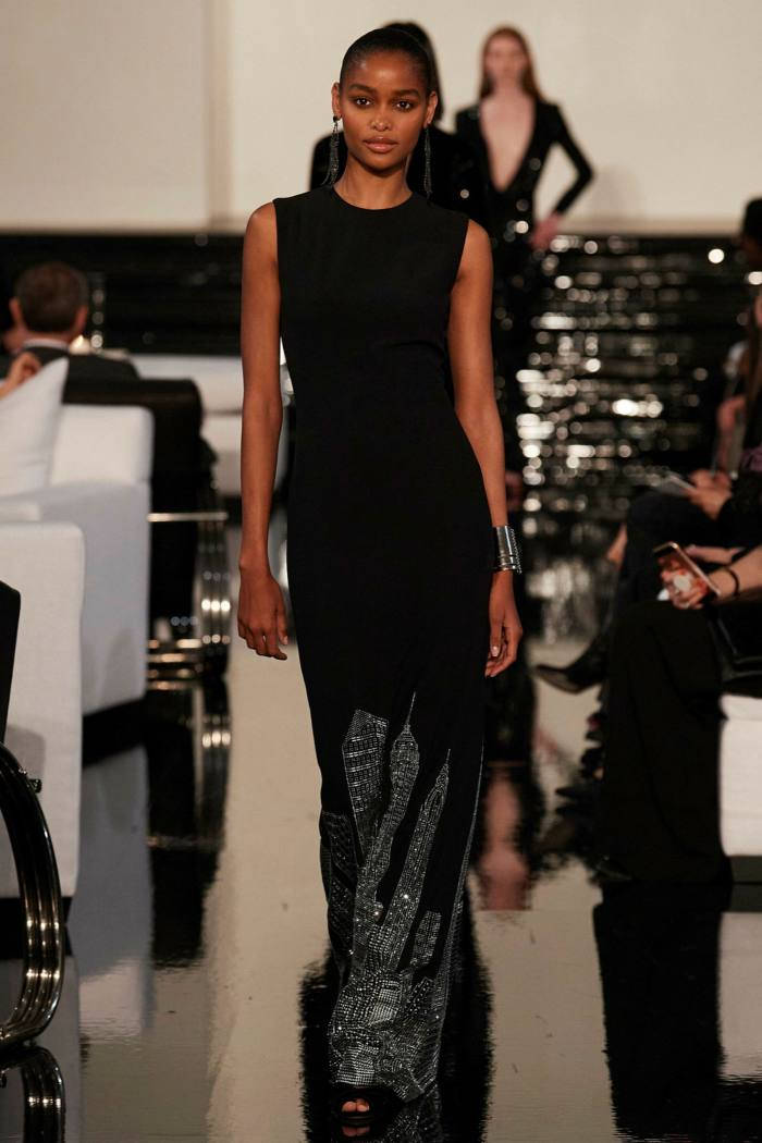 Ralph Lauren Corporation Serious Model Black Dress Wallpaper