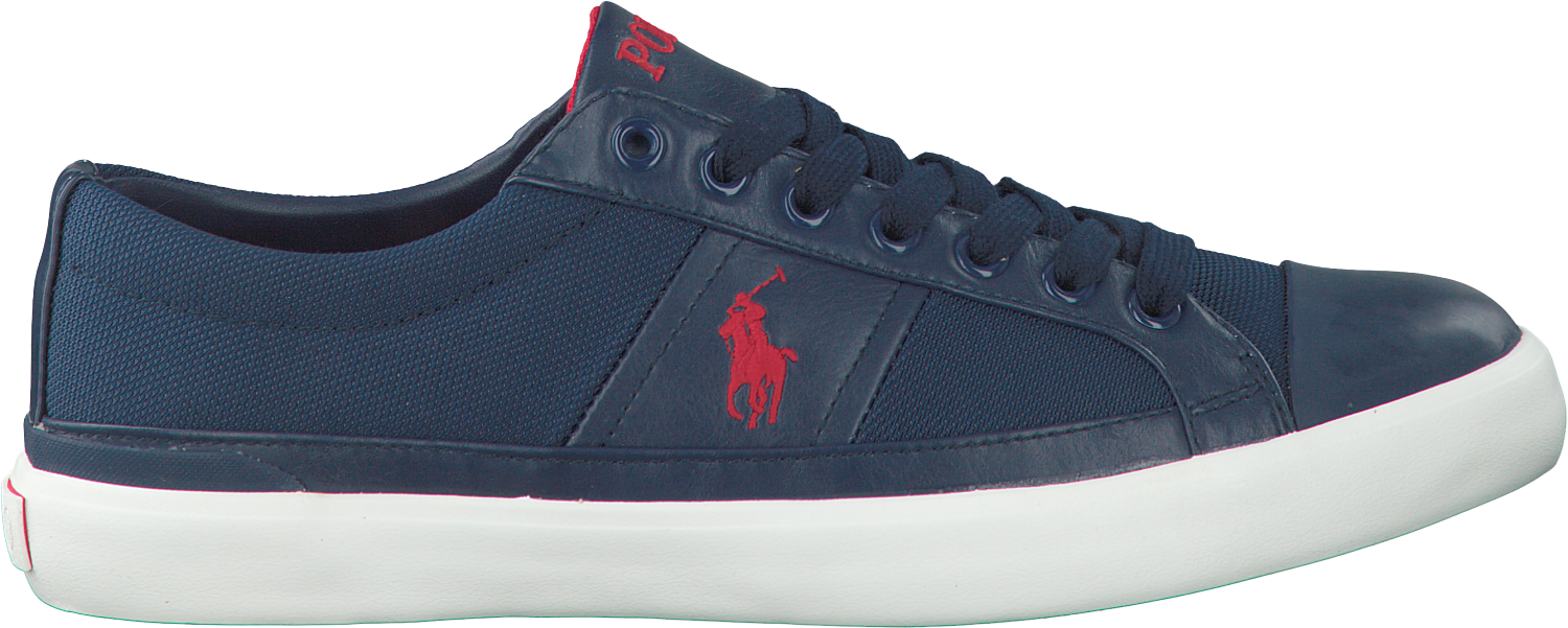 Ralph Lauren Navy Sneakerwith Red Logo PNG