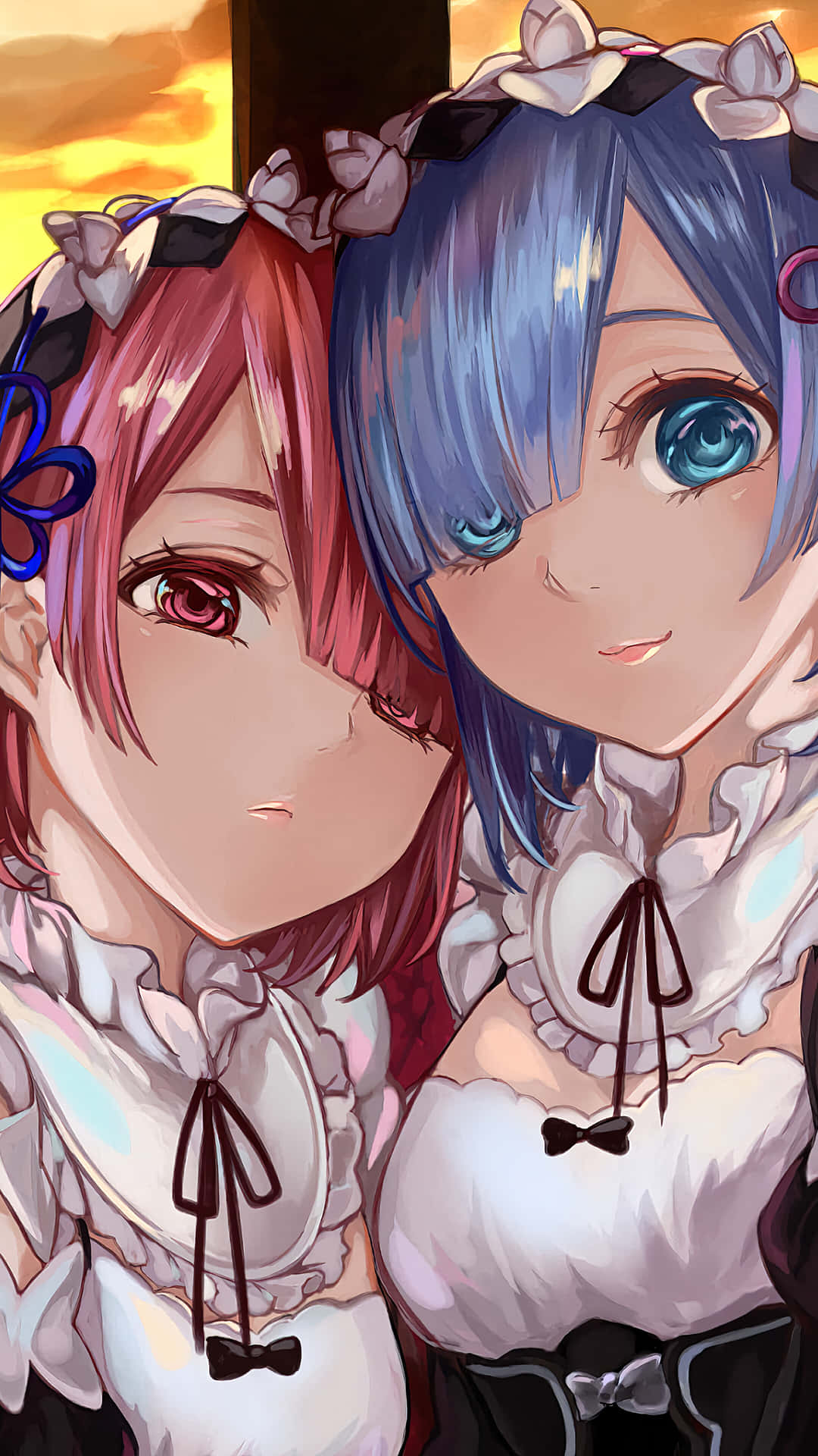 Two Anime Girls With Blue Hair And Blue Eyes Wallpaper