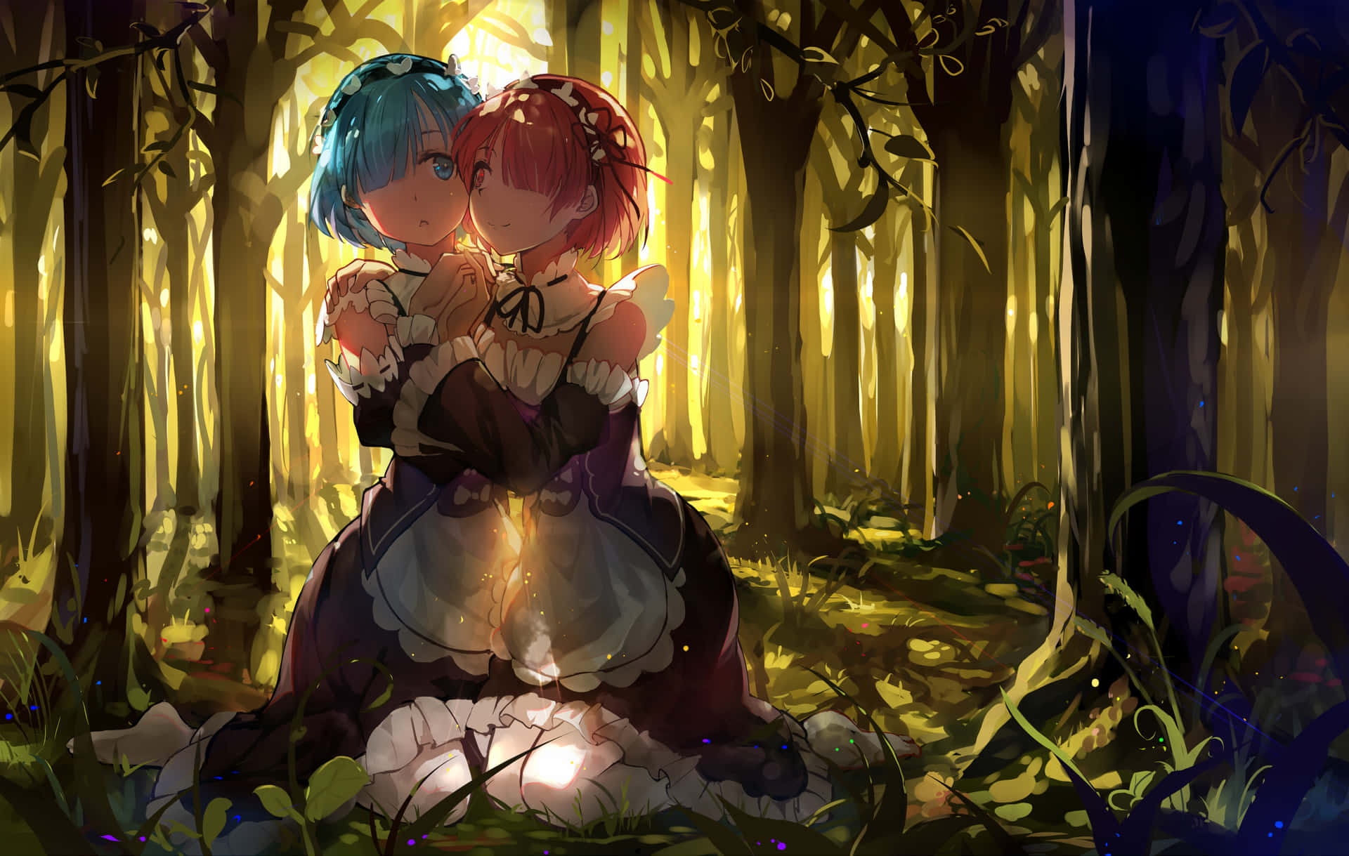 Together, Ram and Rem Embark on a Grand Adventure Wallpaper