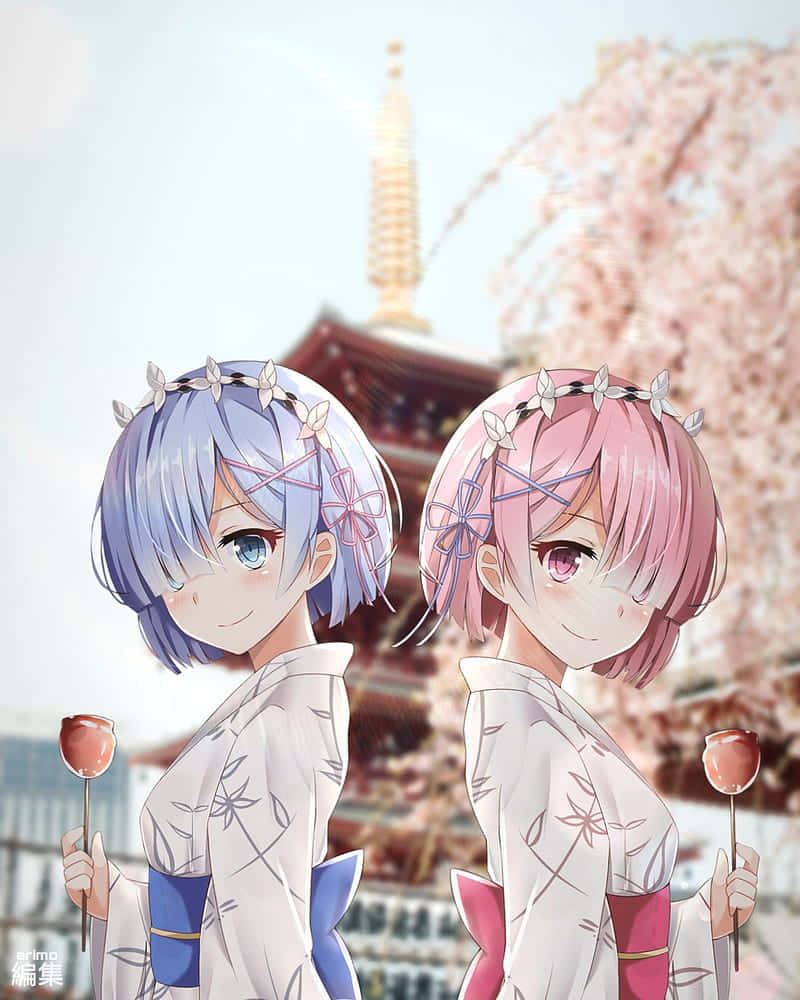 Two unlikely companions, Ram and Rem. Wallpaper