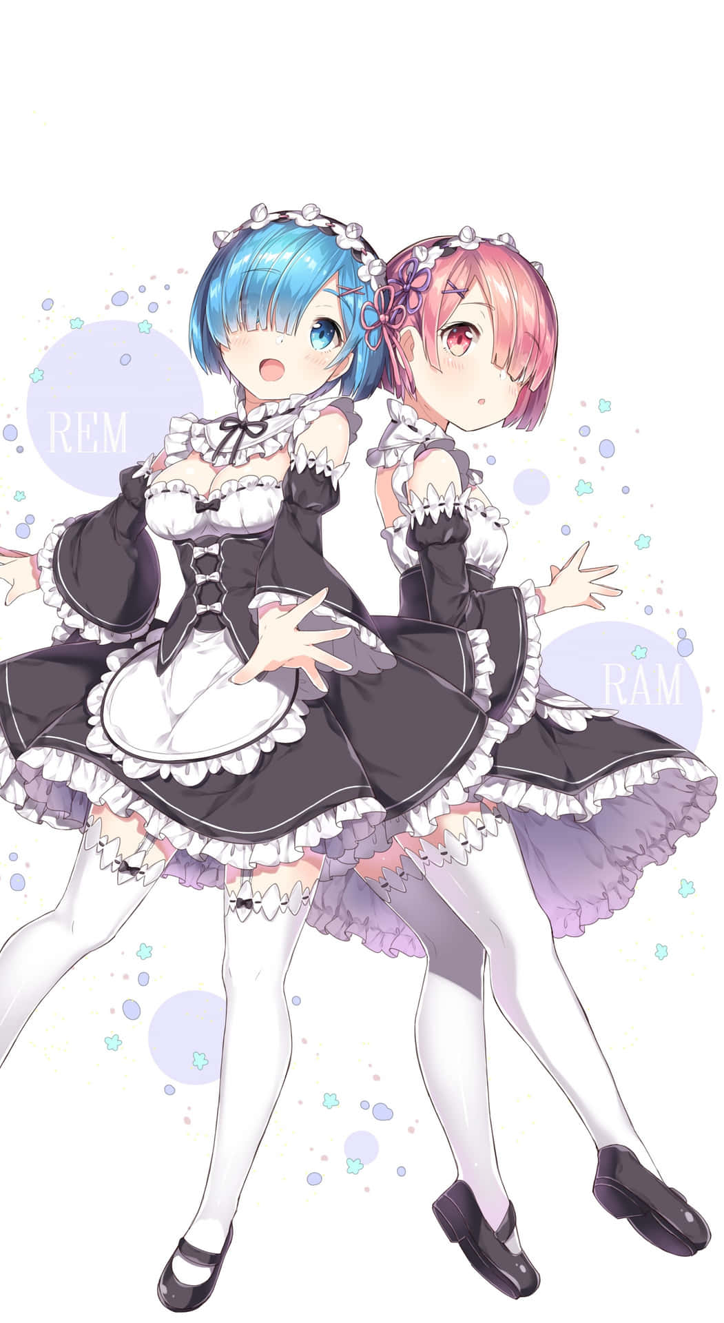 Two Anime Girls In Maid Costumes Wallpaper