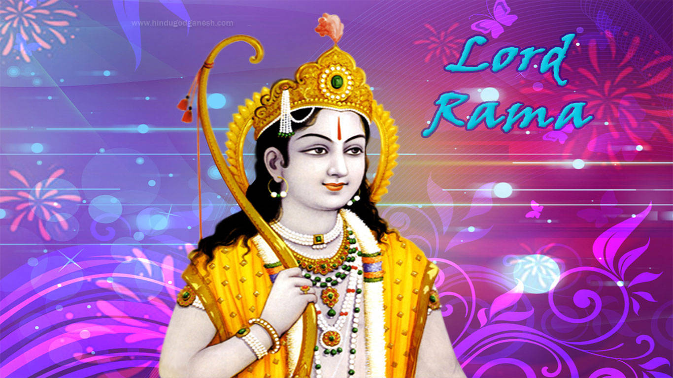 Ram Ji Poster Estetico Viola E Blu Sfondo