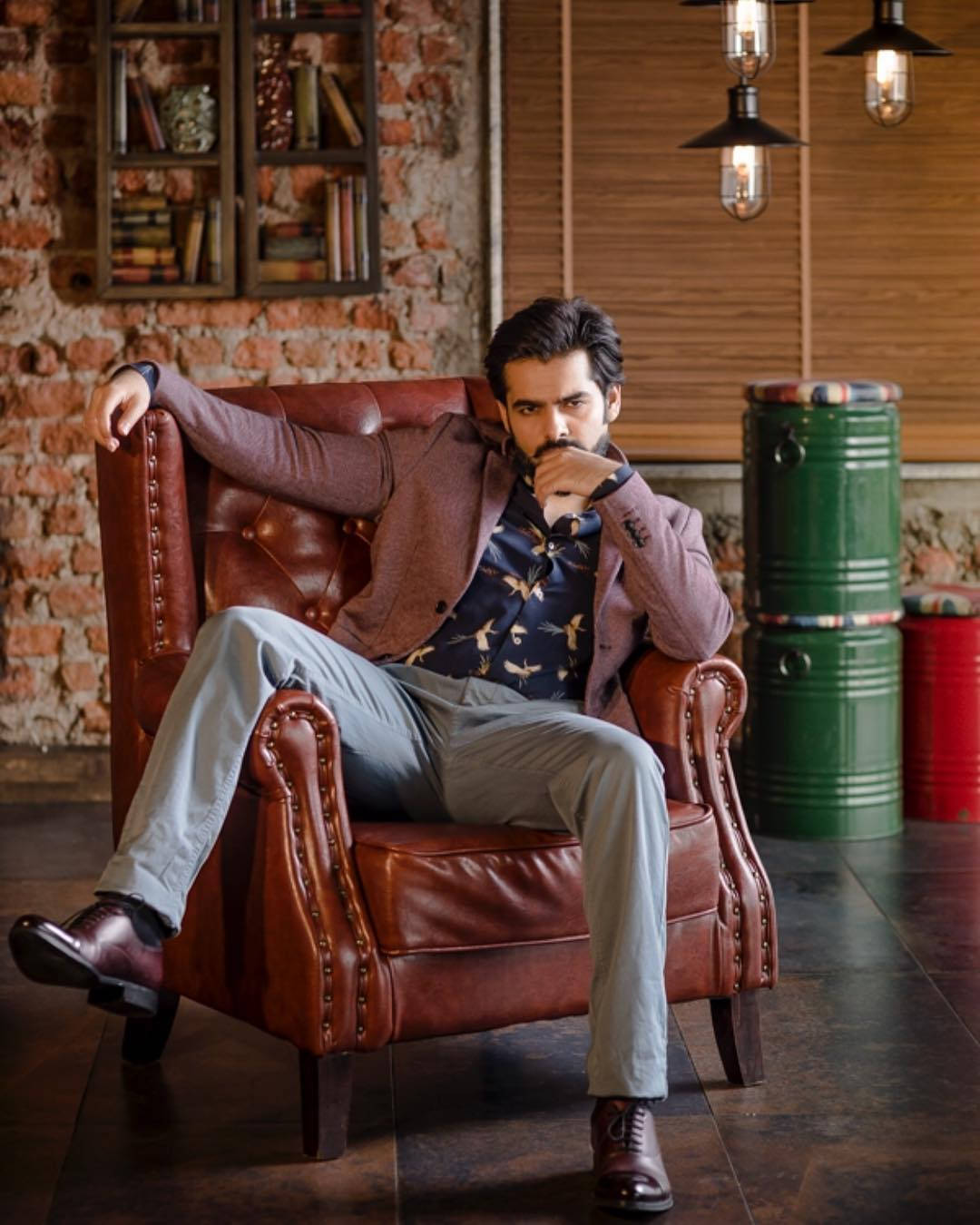 Ram Pothineni On Leather Armchair