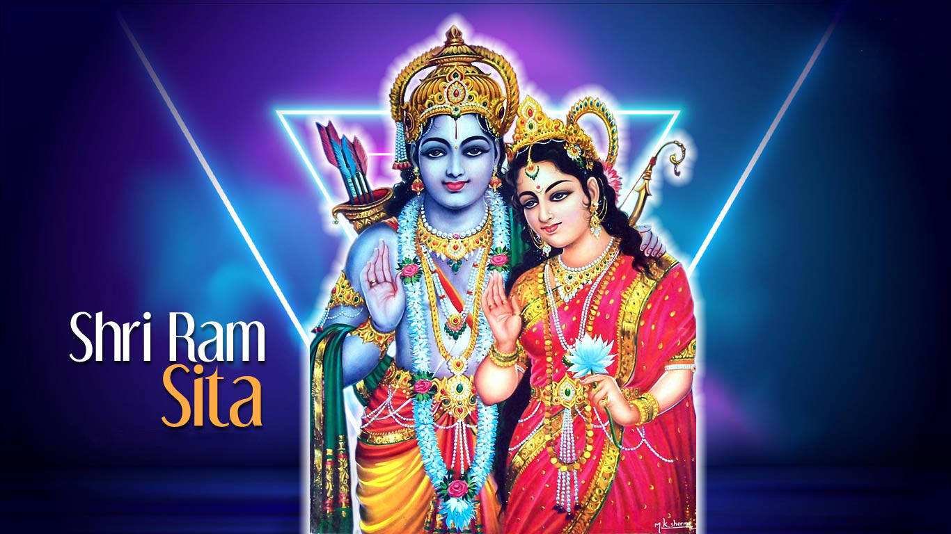 Download Ram Sita Glowing Art Wallpaper 
