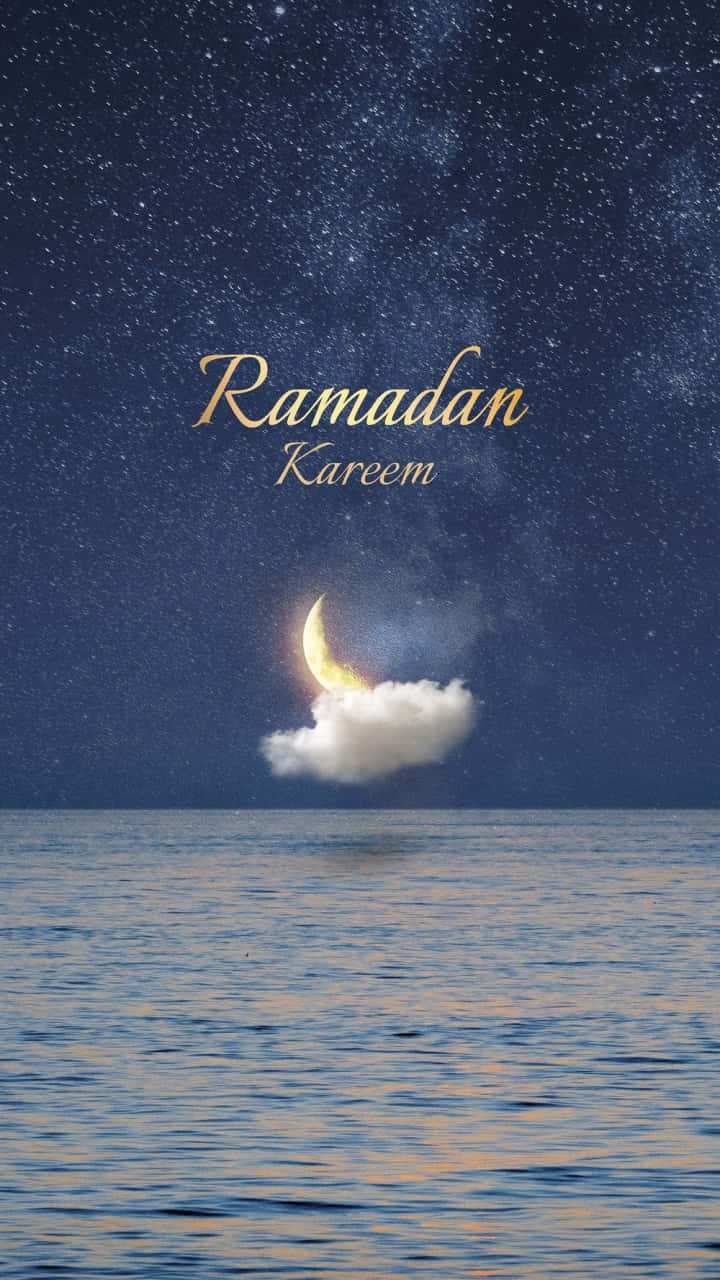 Ramadan Crescent Moon Over Water Wallpaper