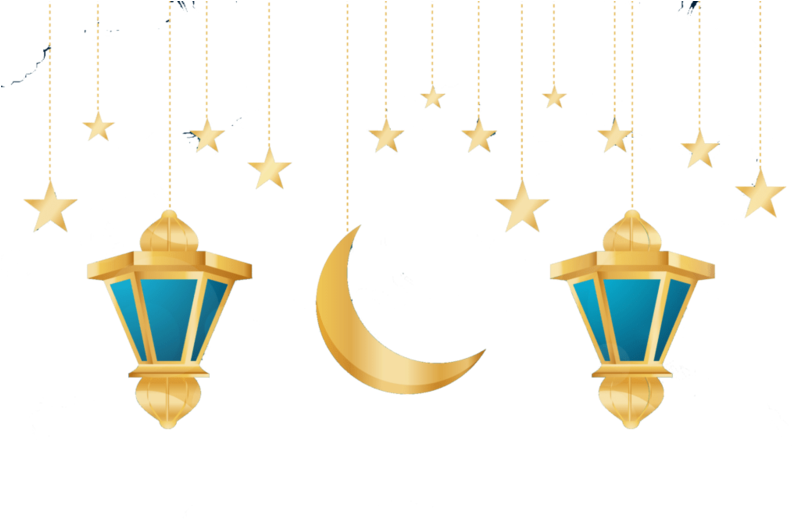 Ramadan Crescent Moonand Stars PNG