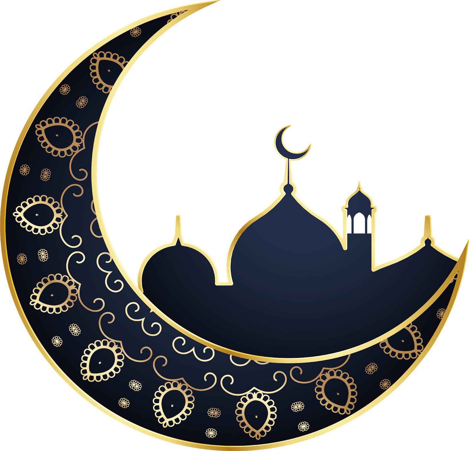 Ramadan Crescentand Mosque Graphic PNG