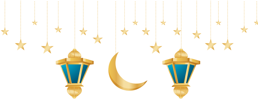 Ramadan Crescentand Stars Decoration PNG