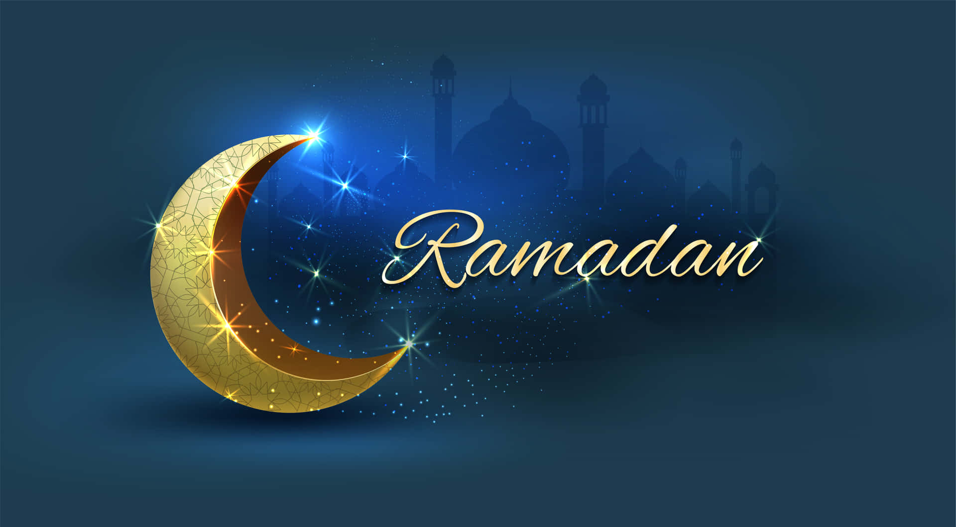 Ramadan Gold Crescent Moon Picture