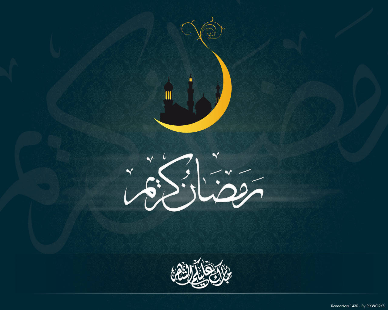 Crescentede Lua Dourada De Ramadan. Papel de Parede