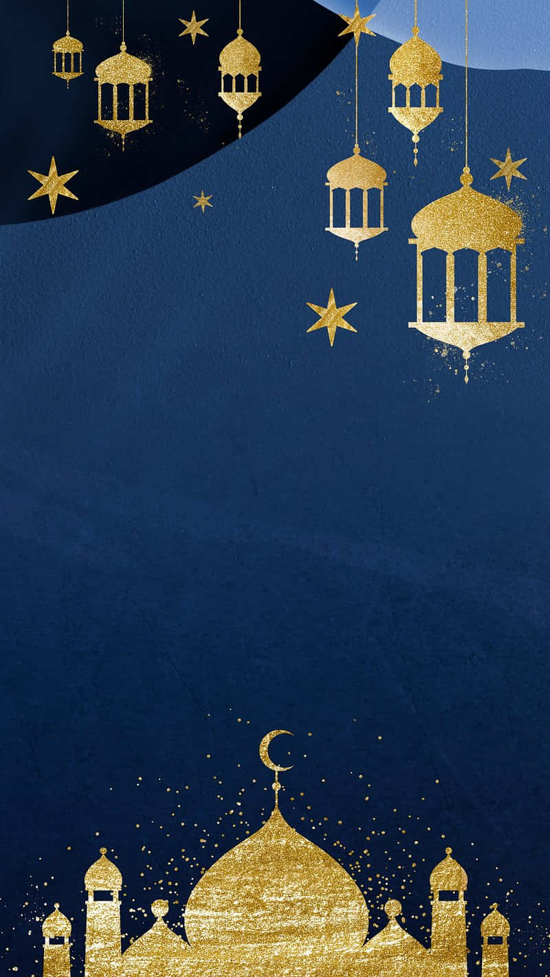 Ramadan_ Golden_ Mosque_and_ Stars Wallpaper