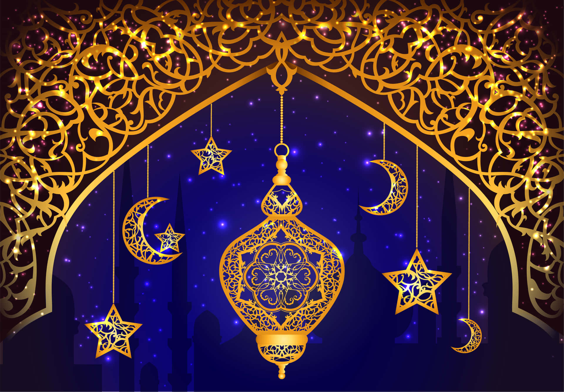 Ramadan Golden Ornament Architecture Wallpaper