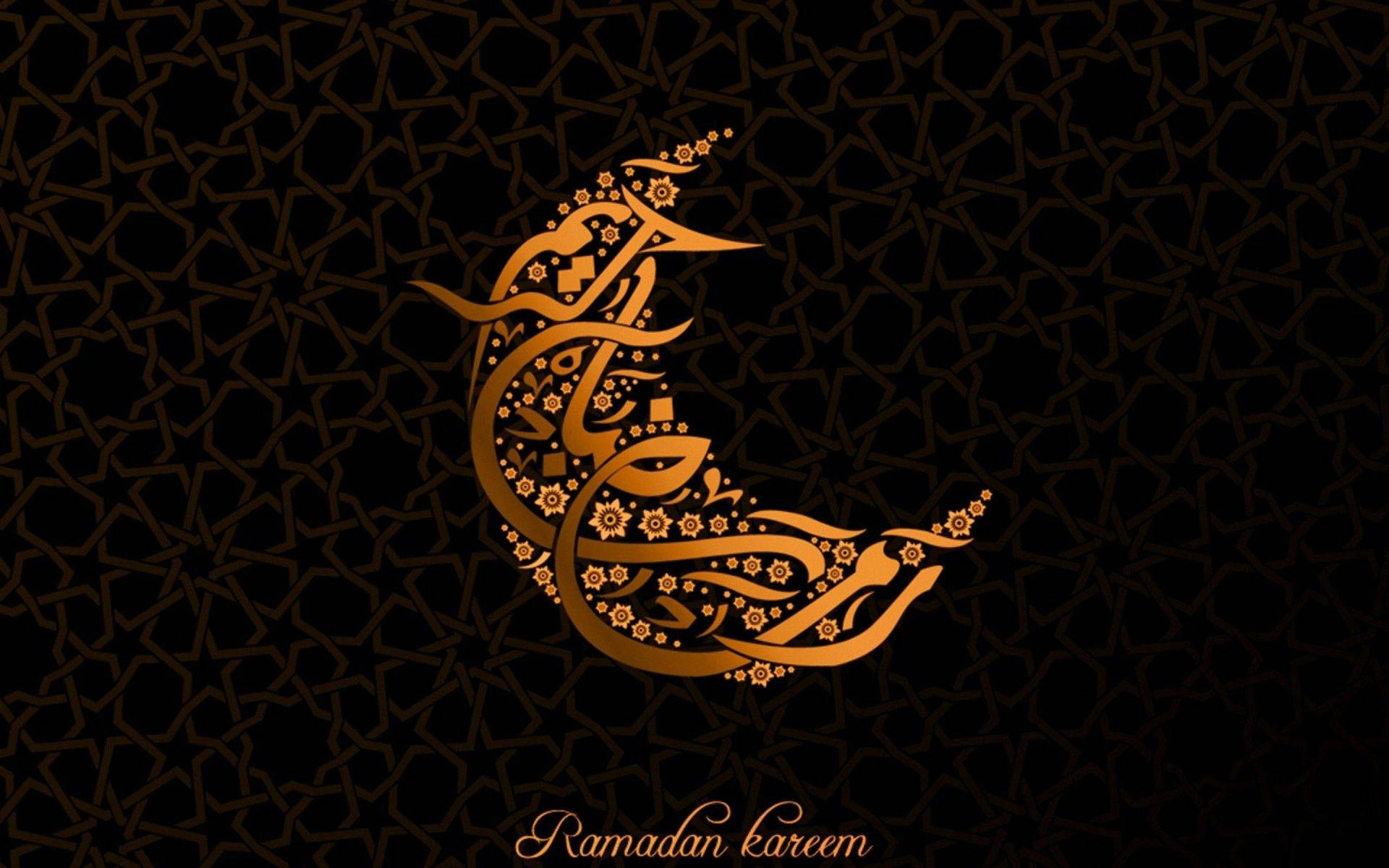Ramadan Golden Stylised Crescent Moon Wallpaper