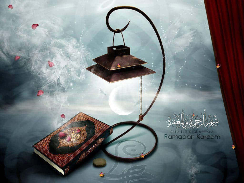 Ramadan Kareem Aesthetic Lanternand Quran Wallpaper